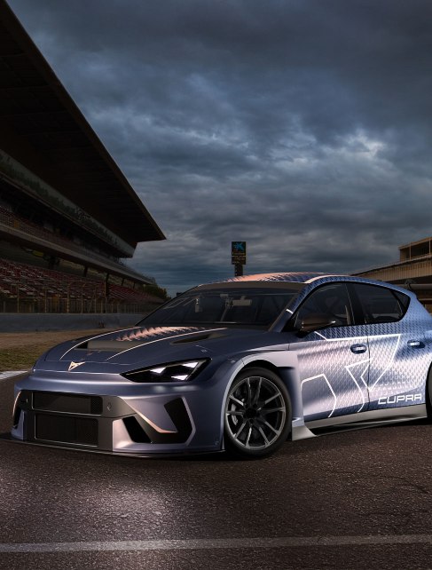 cupra leon vz tcr at the racetrack showcasing a sleek, powerful design.