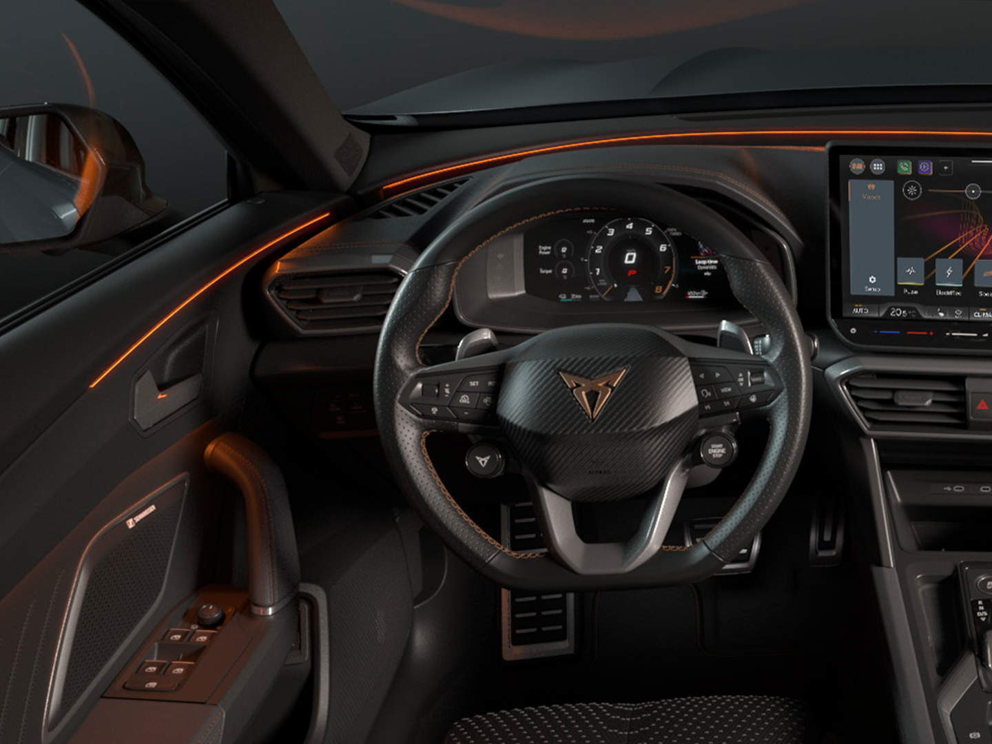 CUPRA Formentor 2025 Edge equipment upgrade technology, ambient lighting and infotainment system. Keyless advanced, anti-theft system and a rear-view camera.