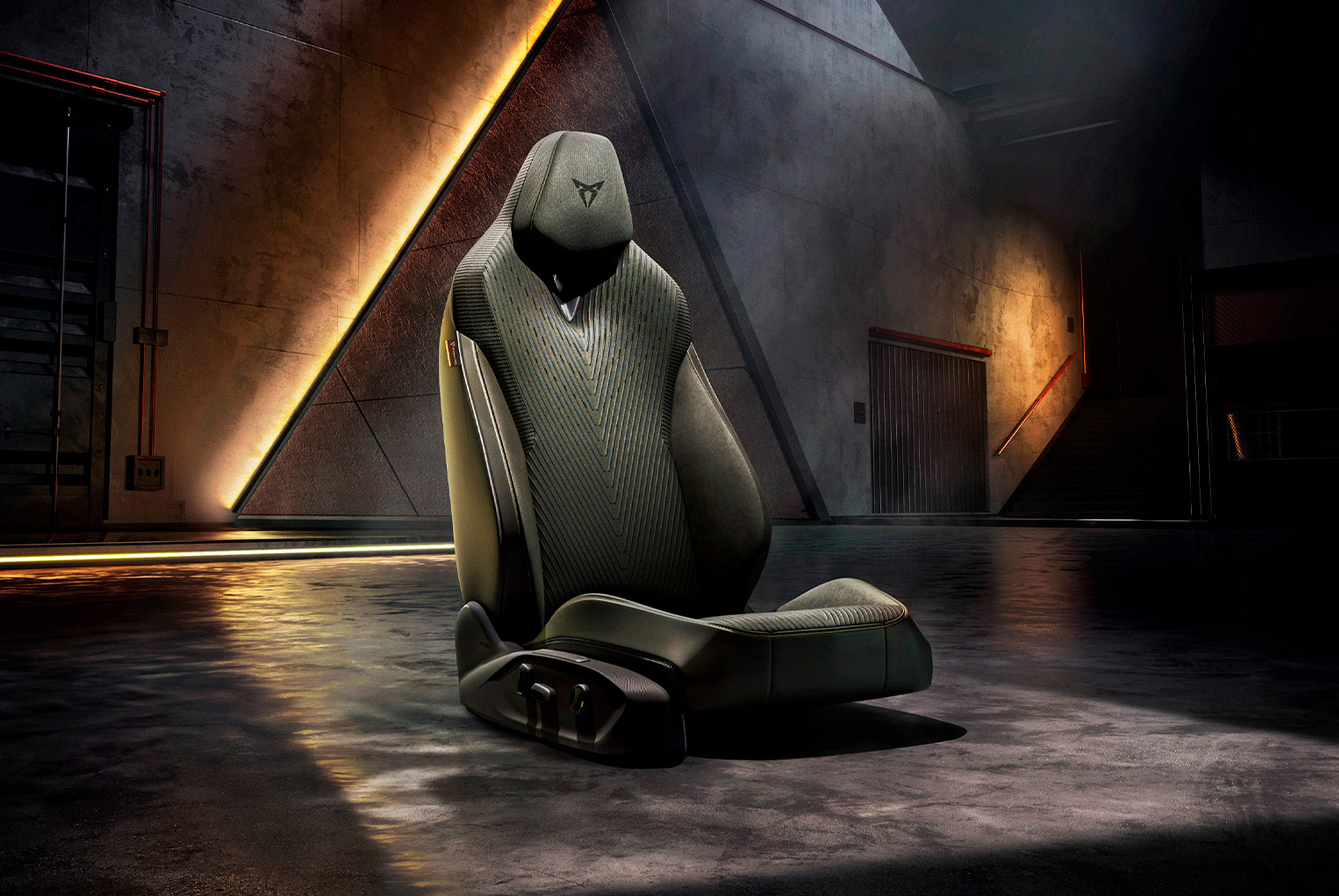 Interior view to showcase the tribe upholstery and the seats’ design detai