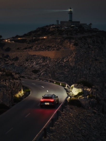 CUPRA Formentor panoramic view on a road