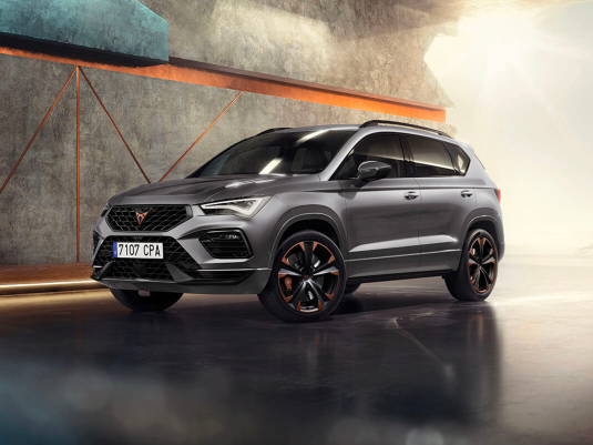 Cupra ateca compact suv for sale,  in graphite grey with 19 inch exclusive machined sport wheels.