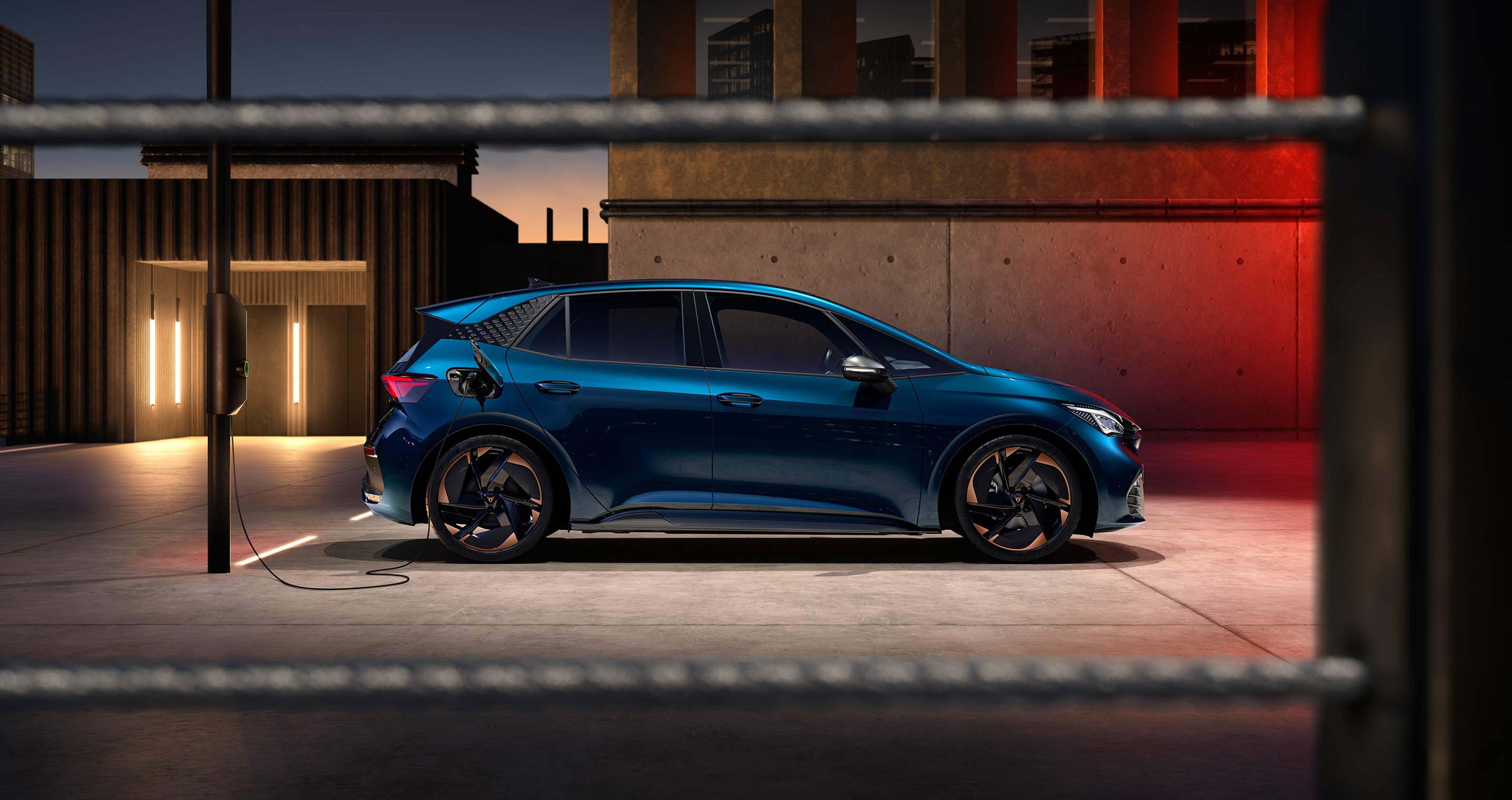 cupra born all electric side view.